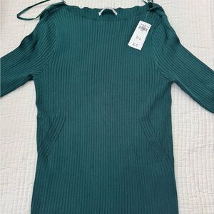 Ribbed Green Knit Shirt